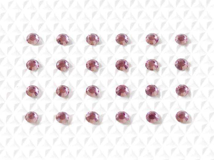 Light Rose Individual Body Art Crystals 2.1 mm wide stones, 24 self-adhesive stones per strip