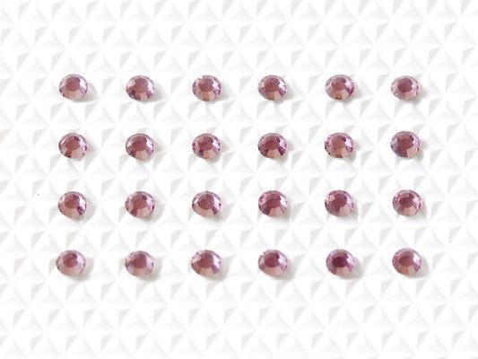 Light Rose Individual Body Art Crystals 2.1 mm wide stones, 24 self-adhesive stones per strip