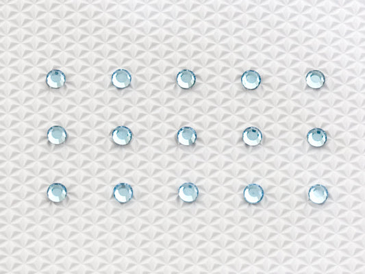 Aquamarine Individual Body Art Crystals 2.9 mm wide stones, 15 self-adhesive stones per strip
