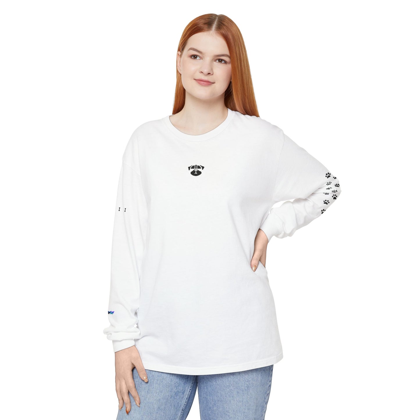 Dog Face Outline | Unisex Long Sleeve T-Shirt