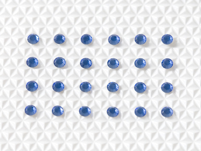 Sapphire Individual Body Art Crystals 2.1 mm wide stones, 24 self-adhesive stones per strip